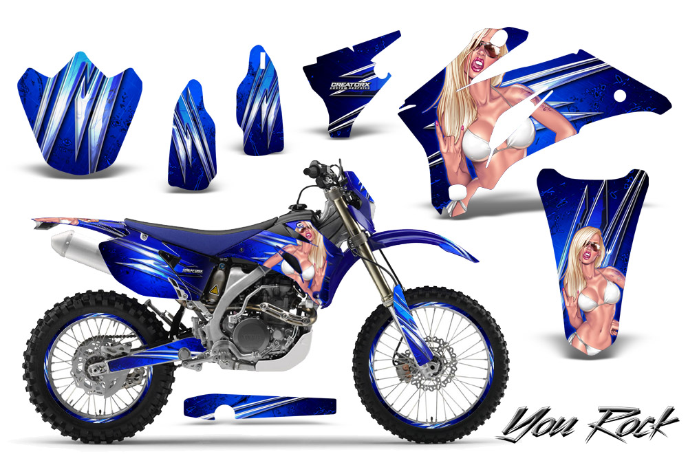 Yamaha WR 250-450 07-10 Graphics Kit You Rock Blue NP Rims
